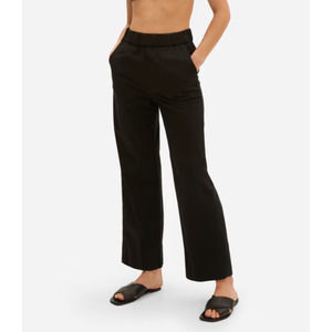 Everlane Womens The Easy Pant Sz 10 Elastic Waist Straight Leg Chino Black